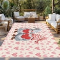 thumbnail image 2 of Valentine's Day Outdoor Rug for Patio/Deck/Porch, Non-Slip Large Area Rug 5 x 8 Ft, Watercolor Heart Gnomes Couple Love Pink Indoor Outdoor Rugs Washable Area Rugs, Camping Rug Carpet Runner, 2 of 8