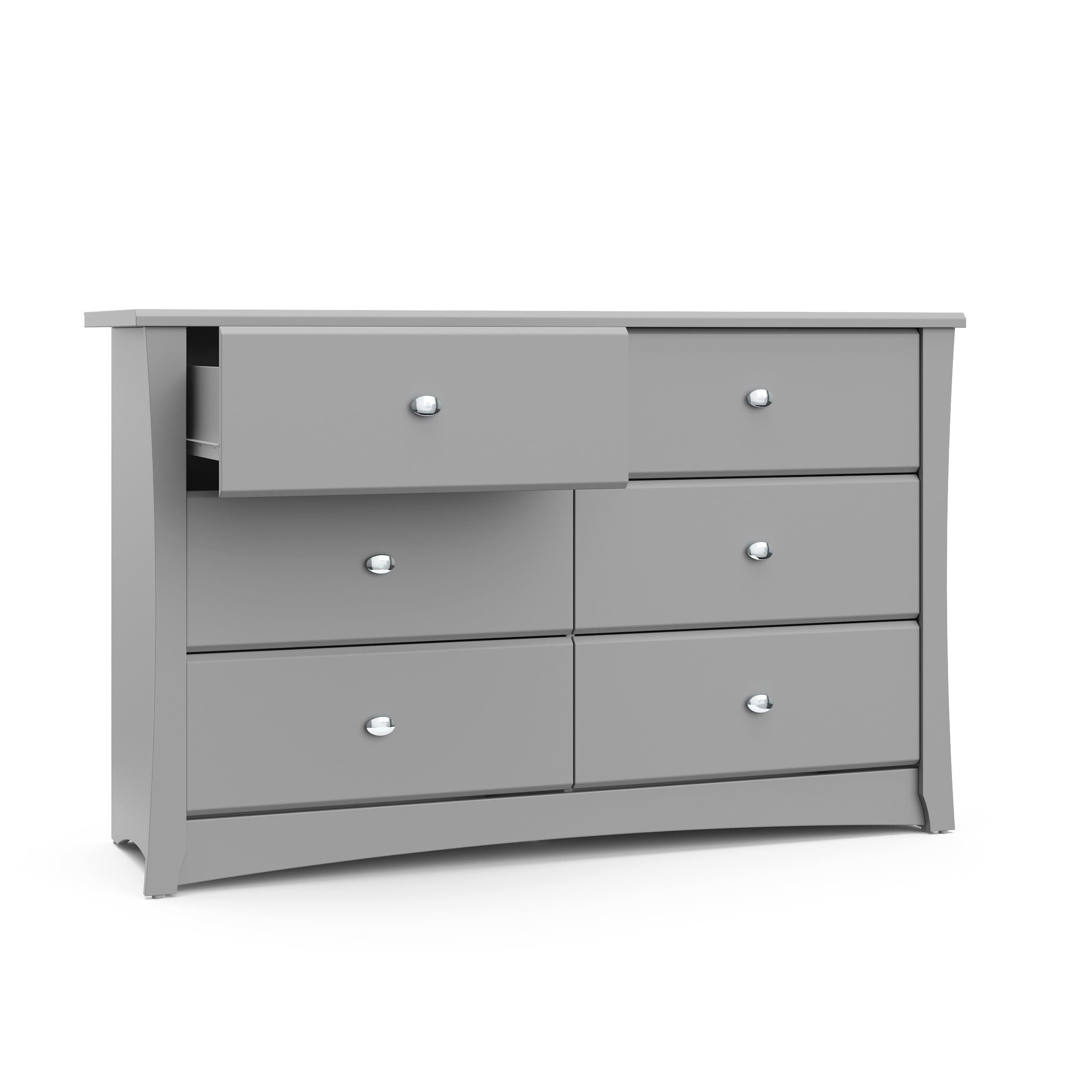 Storkcraft Crescent 6 Drawer Nursery Double Dresser, White