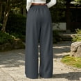 thumbnail image 6 of THNCYX Womens Solid Color Sweatpants With Pockets Elastic High Waist Long Casual Pants, 6 of 9