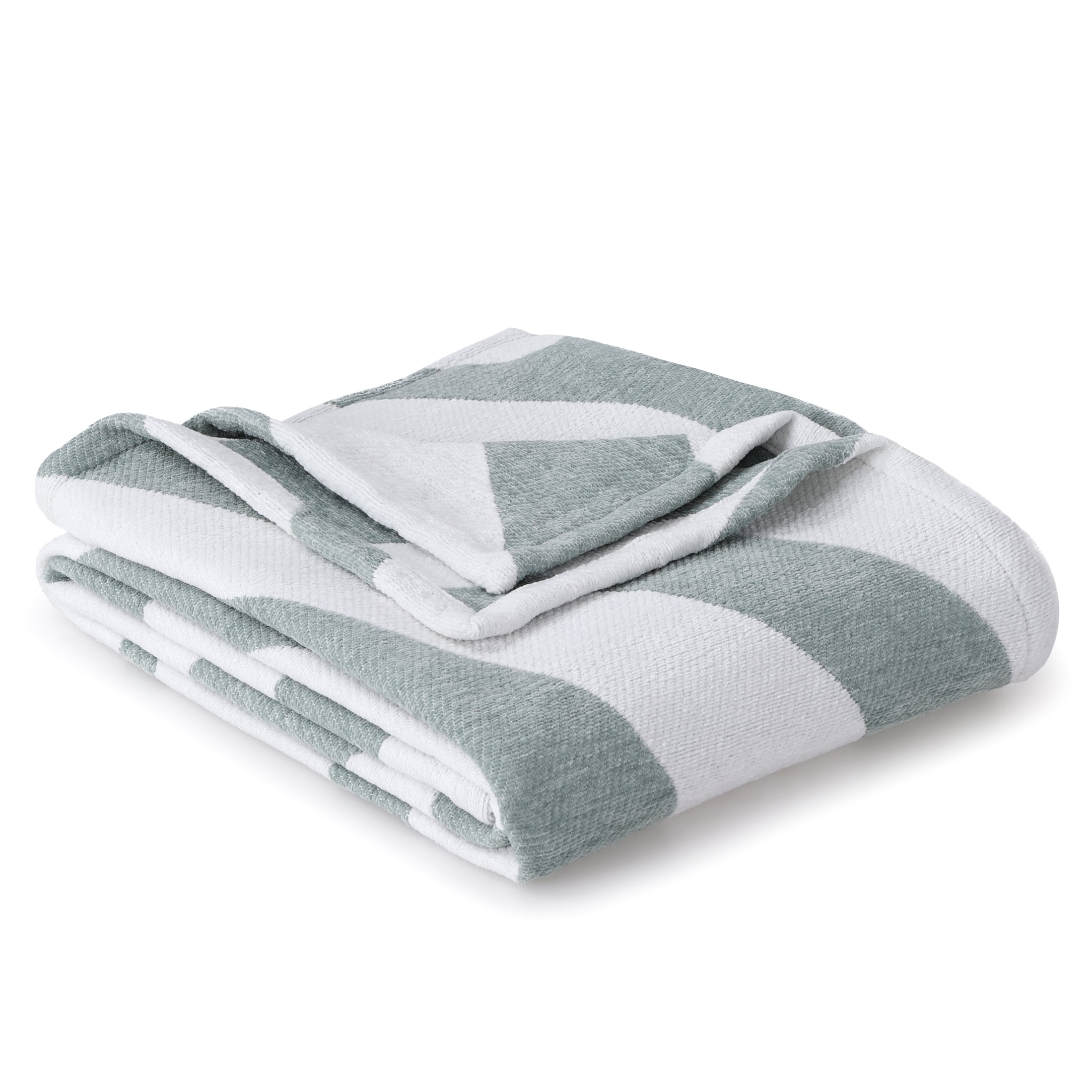 Better Homes & Gardens Chenille Jacquard Throw Blanket, Soft Sea, 50 in x 72 in