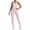 Pink, variant on Women's Slim Fit Sleeveless Workout Jumpsuit - Running/Yoga, Quick Dry, S-L