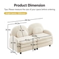 thumbnail image 5 of Curved Armless Sofa in Beige White Teddy Fabric with Pillow - Modern Modular Cloud Couch for Living Room, Apartment, Home Office, Lounge, 5 of 7