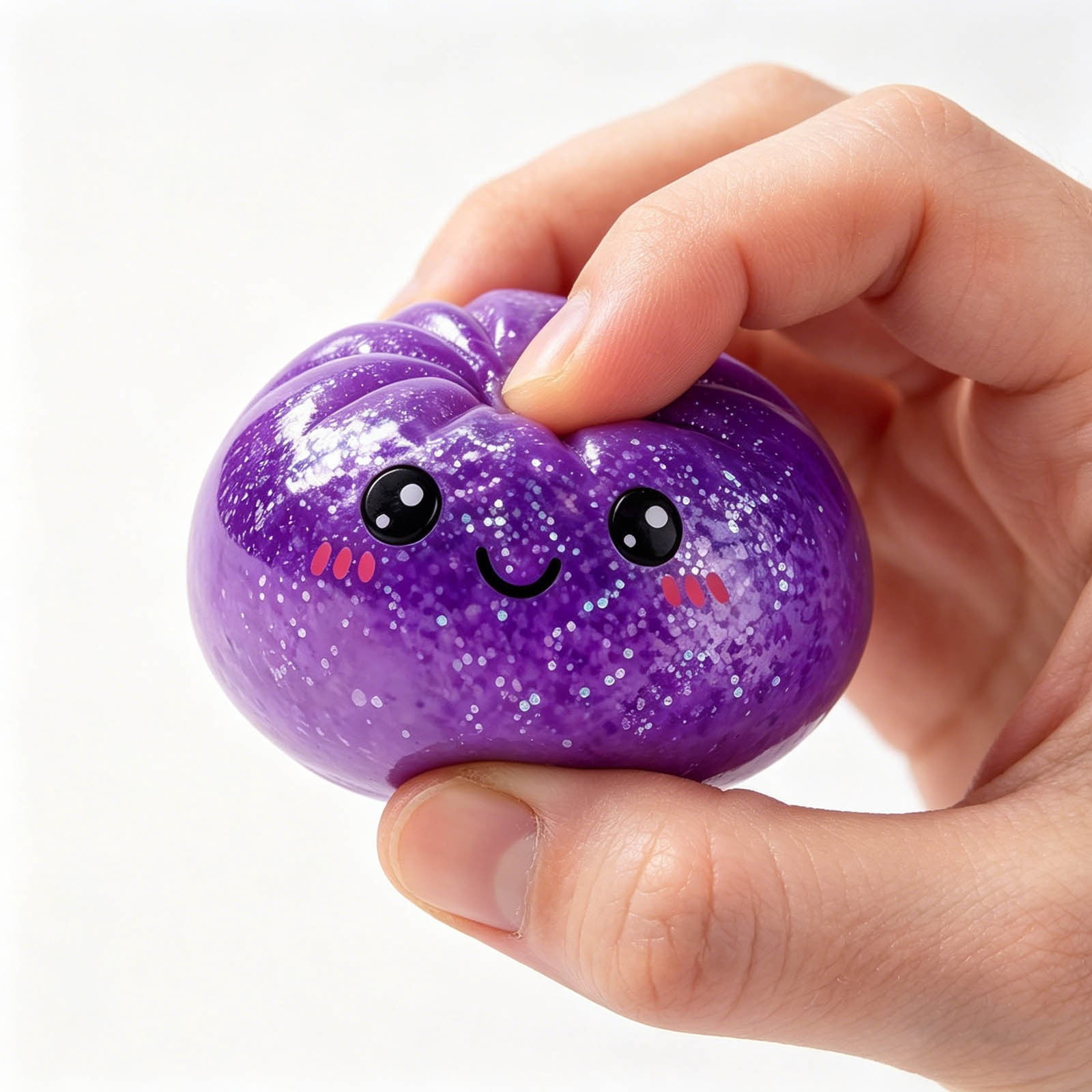 Guvpev Dumplings Squishy Toys, 3.7" Cute Steamer Dumpling Stress Balls, Glitter Dumpling Squishies Sensory Fidget Toys for Stress Relief, Party Favors & Birthday Gifts
