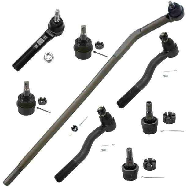 Detroit Axle - 8pc Front Outer Inner Tie Rods Upper Lower Ball Joints  Replacement for Jeep Wrangler 