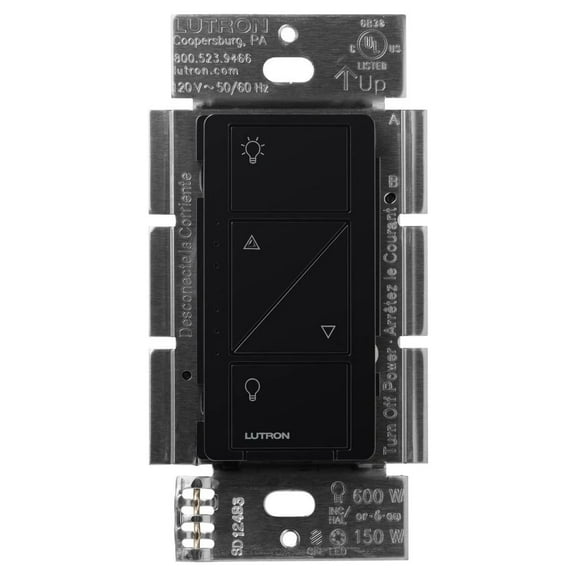 Lutron Caseta Smart Lighting Dimmer Switch for Wall & Ceiling Lights, Black
