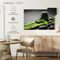 thumbnail image 5 of Elephant Stock Spa Stones On Bamboo Wall Art - Horizontal Canvas Wall Art - Living Room Wall Decor - Floral And Botanical Canvas - Black And Green Decor - 12" x 8", 5 of 8