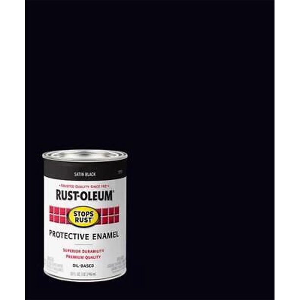 RustOleum Satin Black Oil Based Protective Rust Control Enamel Paint 1