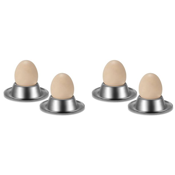 Juego de 4 Portavasos para Huevos, de Acero Inoxidable, para Huevos, Platos, Vajilla, para Huevos Duros Y Blandos, Exhibición de Cocina