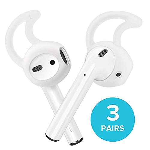 3 Pairs White+1 Pair Black YOUNI Earphone Cover Compatible with Apple AirPods and EarPods Ear Hooks for Airpods
