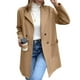 thumbnail image 3 of Abrigo De Punto, Diseño De Solapa, Cárdigan Para Mujer, Bolsillos Laterales, Tela Cómoda Para Ir De Compras Para Viajar ANGGREK Caqui L, 3 of 6