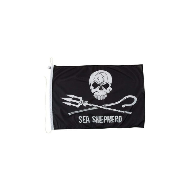 Bandera Jolly Roger de Sea Shepherd 140x99 cm en Poliéster reciclado