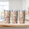thumbnail image 2 of 20oz Stainless Steel Boho Tumbler with Lid and Straw, Bohemian Insulated Travel Coffee Mug, Double Wall Vacuum Leakproof Cup, 2 of 5