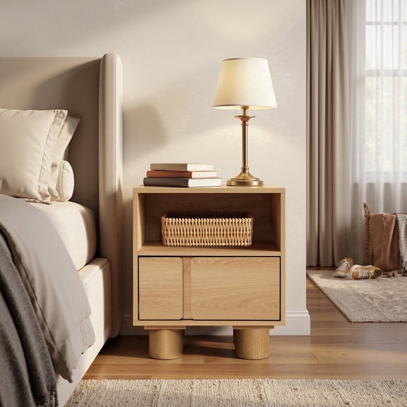 Langford Home 20" Blonde Birch 2-Drawer Wood Nightstand