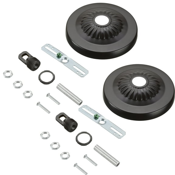 Aspen Creative 21516-12 Transitional Fixture Canopy Kit, 5-1/4 Diameter with Collar Loop, 1" Center Hole, Oil Rubbed Bronze, 2 Sets/Pack