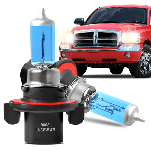 For Dodge Dakota 2005-2010 Halogen Headlight Bulb High/Low Beam Kit 4200K White 2PCS