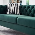 thumbnail image 3 of Modern Tufted Velvet Chesterfield Living Room Sofa 84.25''W with Green Color and Gold Metal Legs, 3 of 12