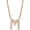Rose Gold, variant on Initial Letter M Necklace, Moissanite, 925 Sterling Silver, Yellow Gold Vermeil