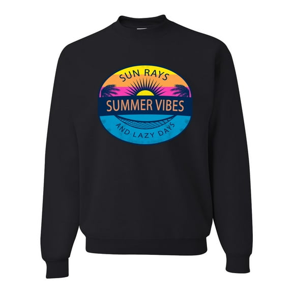 Wild Bobby Sun Rays Summer Vibes And Lazy Days Unisex Crewneck Sweatshirt