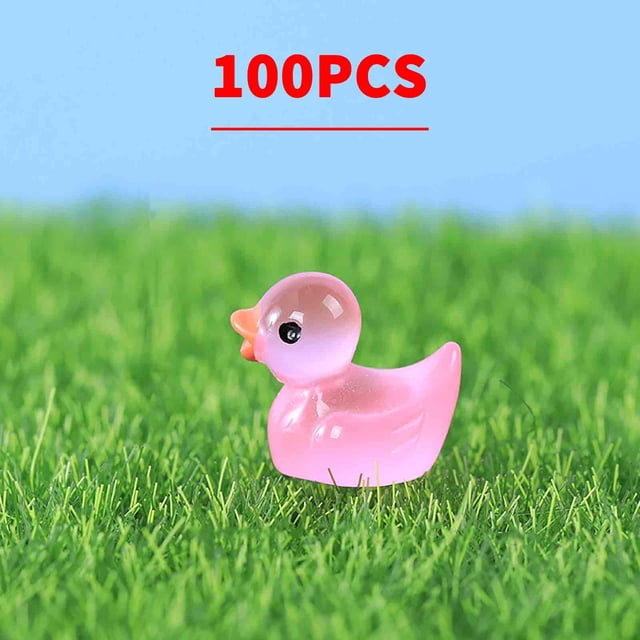 Mefallenssiah 100 Pcs Figurines en Résine Colorées Lumineuses Caneton