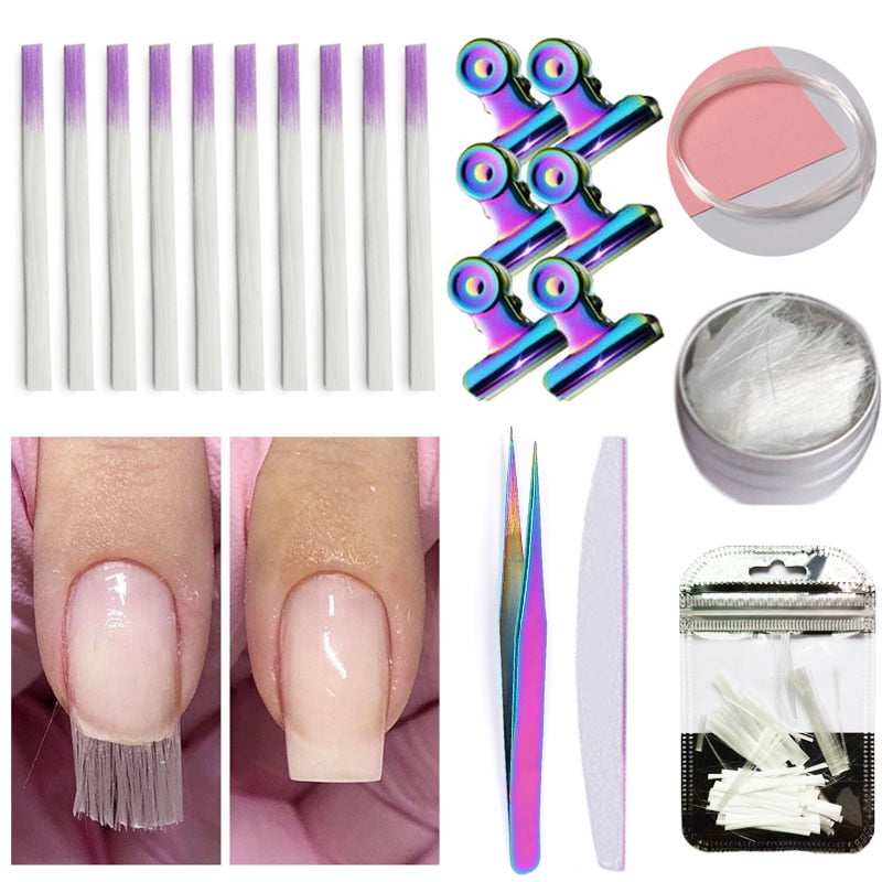 IKemiter Fiberglass Nails Extension Kit with Tweezers Clip File Nail  Building Manicure Tools | Walmart Canada