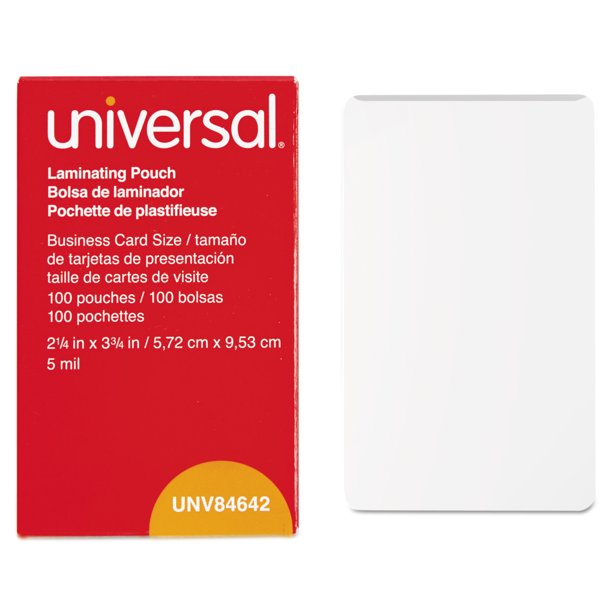 Universal Laminating Pouches, 5 mil, 3.75" x 2.25", Matte Clear, 100