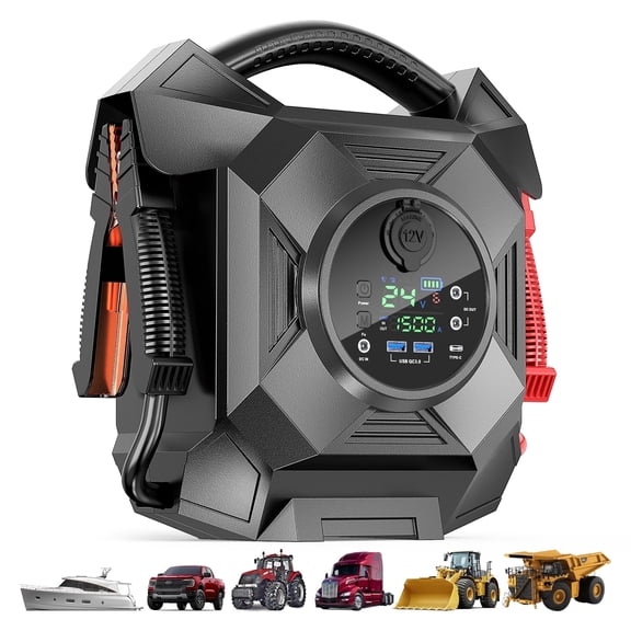 ODUKAKO Truck Jump Starter CAT797 Heavy-Duty 30000A 12V 24V -40F Start for Semi Truck 99L Gas 50L Diesel Engines