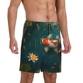 thumbnail image 2 of Yiaed Koi Pond Lilies for Men's Soft Sleep Pajama Short Lounging Pajama Shorts-Large, 2 of 6