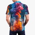 thumbnail image 3 of Balery Modern Art Red And Blue Colors Printed Men’s Short Sleeve Polo Shirt, Midweight Men's Shirt,Golf Polo shirts -4X-Large, 3 of 8