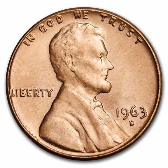 U.S. Mint 1963-D Lincoln Cent, Brilliant Uncirculated, 95% Copper, Coin