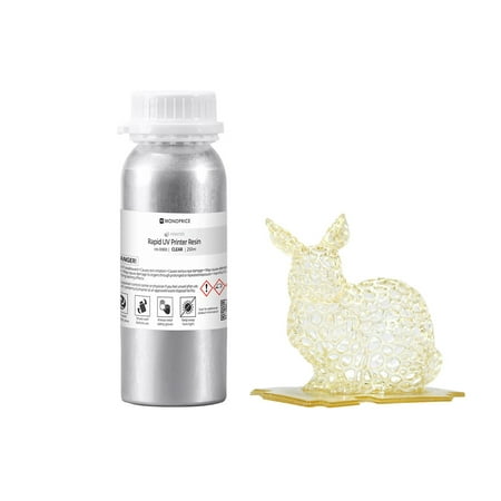 Monoprice Rapid UV 3D Printer Resin 250ml - Clear | Compatible With All UV Resin Printers DLP, Laser, or