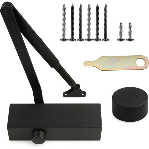 Commercial Door Closer Heavy Duty - Door Automatic Closer Adjustable Spring Size 2-4 - Automatic Door Closers for Home and Commercial Entrances - Non Handed - Fit Doors up to 220 LBS