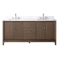 thumbnail image 4 of Vanity Art 72" Bathroom Vanity with Sink and Engineered Marble Top, Freestanding Storage Cabinet with 3 Drawers and 2 Shelves, 4 of 9