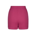 thumbnail image 6 of biudgviw Summer Shorts for Women Cuffed Hem Cotton Linen Shorts with Pockets Drawstring High Waisted Beach Vacation Casual Shorts, 6 of 6