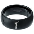 thumbnail image 2 of Tungsten Dance Move Dabbing Dab Band Ring 8mm Men Women Comfort Fit Black Dome Polished, 2 of 4