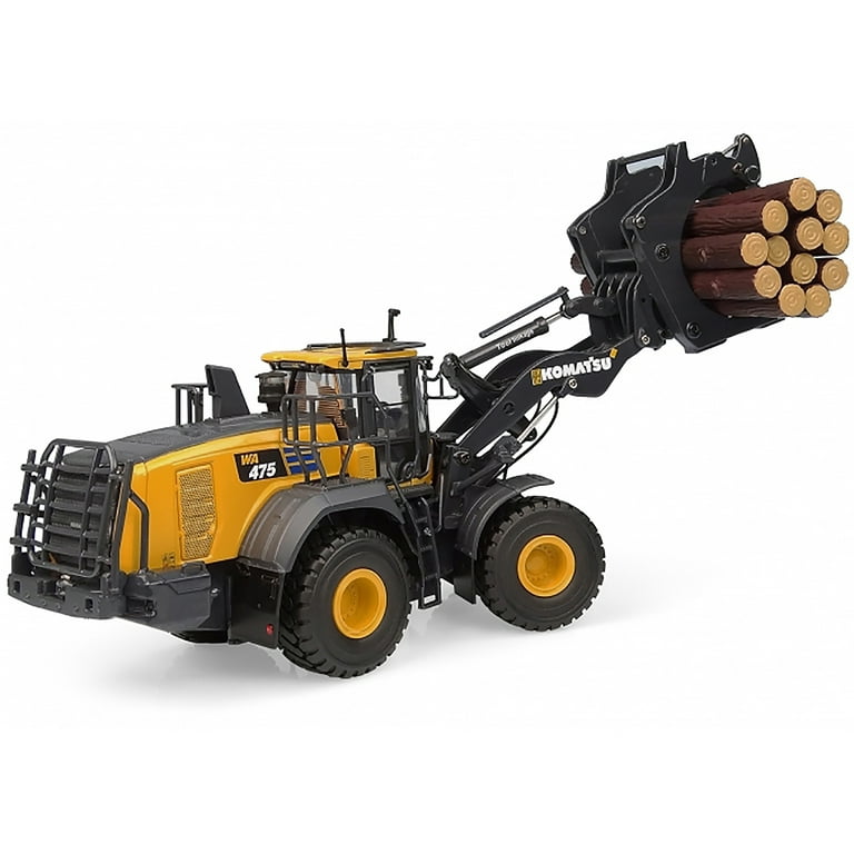 Komatsu WA475-10 Wheel Loader Yellow with Log Grapple and Komatsu WA475-10 Wheel Loader Yellow with Log Grapple and