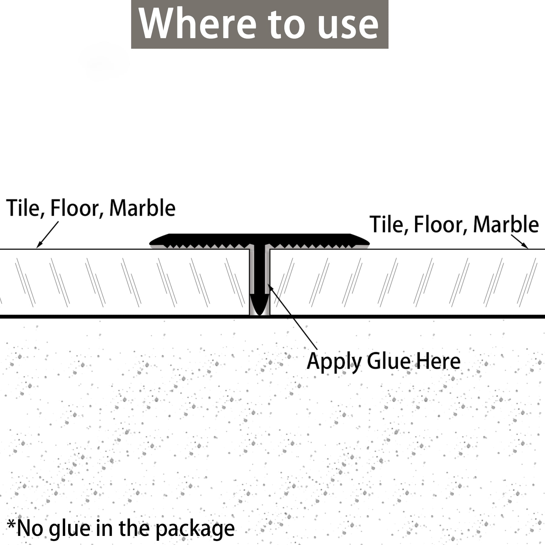 Gaahing Aluminum T Molding Floor Transition Strip, T Moulding for Laminate Flooring Planks, Vinyl Floor Transition, Rubber Transition,3Pcs