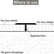 3Pcs Aluminum T Molding Trim & Floor Transition Strips, Flat Divider Strip for Door Threshold and Joining Flooring Gaps of Laminate Planks Tile (2.9Ft x 1.6In, Matte Gold)