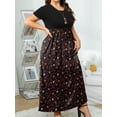 thumbnail image 7 of Mengpipi Womens Plus Size Floral Maxi Dress Short Sleeve High Waist Summer Casual Dress with Pockets M-5XL, 7 of 7