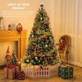 thumbnail image 3 of Legooin 7.5FT Pre-lit Christmas Tree with Pine Cones, 1346 PVC Branch Tips+550 Warm White Lights, Hinged Artificial Tree for Christmas Decor, 3 of 7