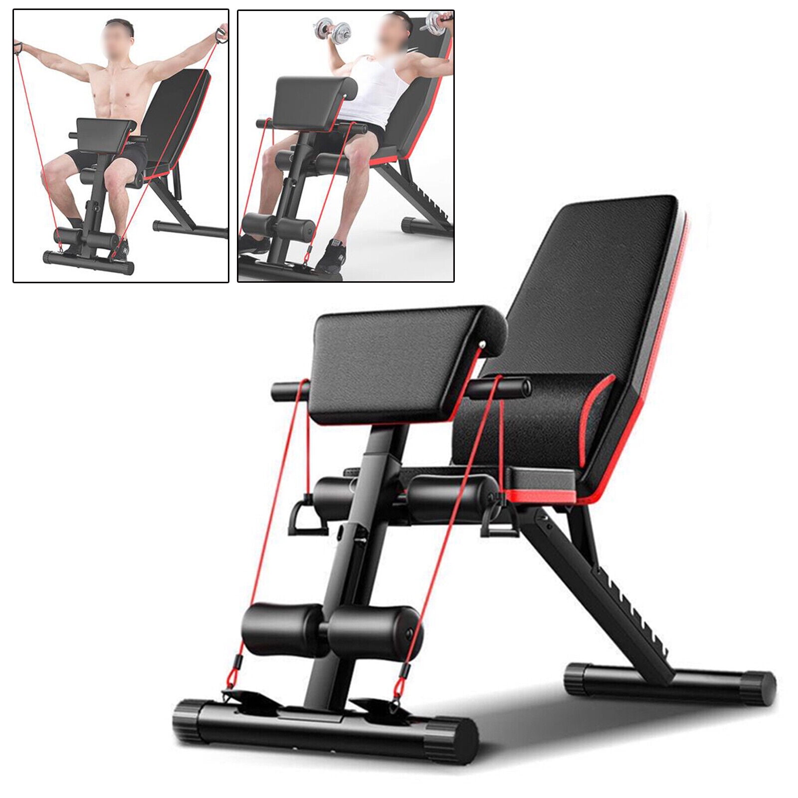 ToppiJoy Foldable Adjustable Weight Bench, Strength Training Bench Full Body Workout Multi-Purpose Incline Decline Exercise Workout Bench for Home Gym Full Body Workout