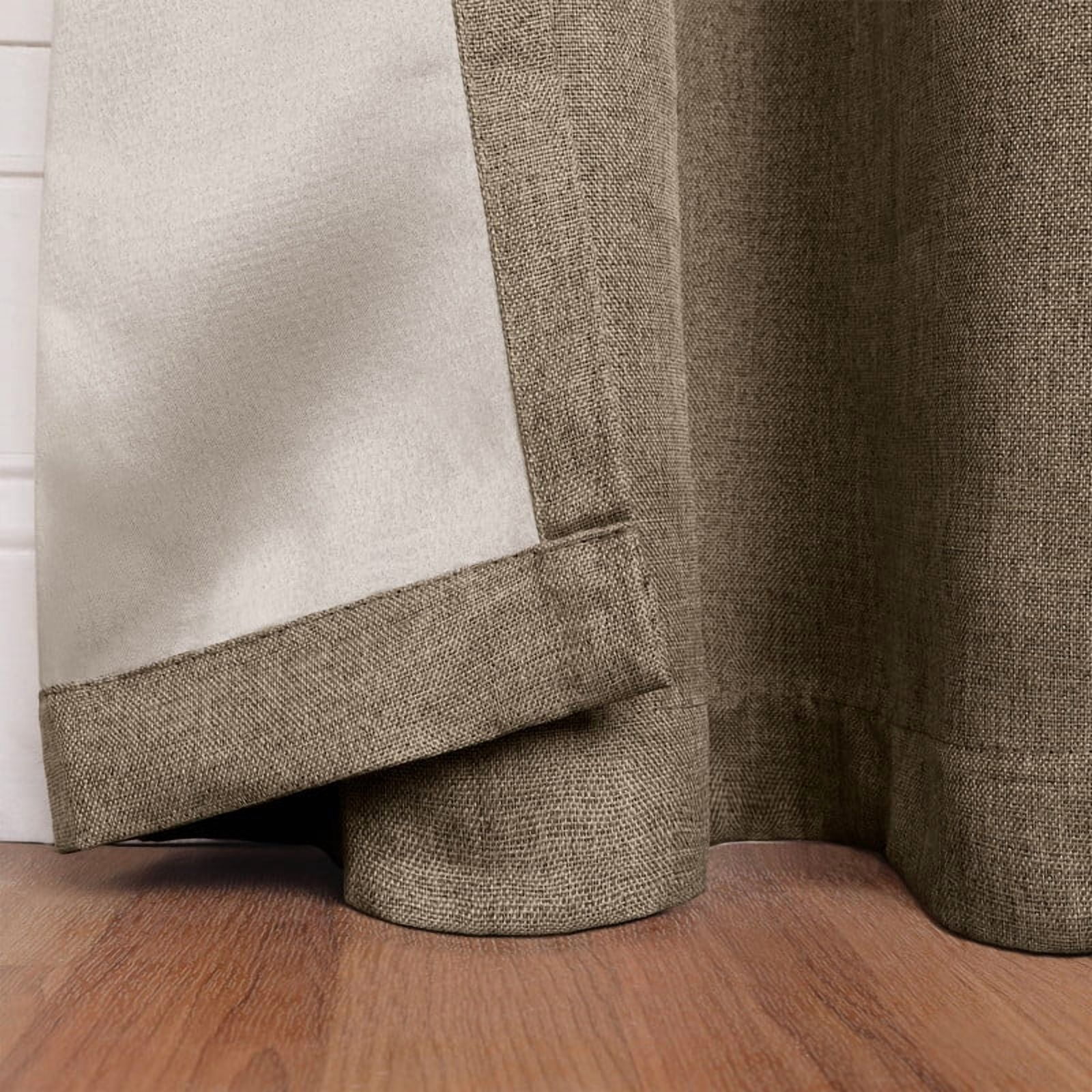 Superior Linen Blackout Curtains Set of 2, Grommet Header Curtain Panel Pair, Coriander, 42"W x 96"L