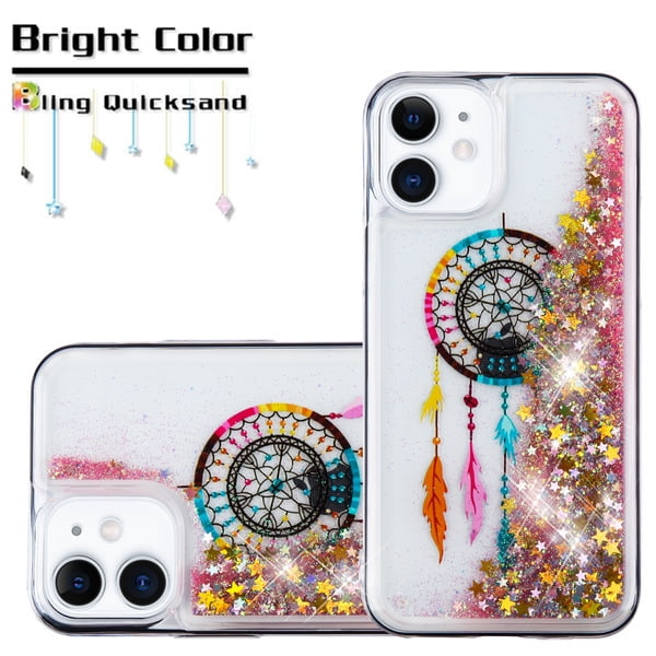 Apple iPhone 12 Pro, iPhone 12 /6.1' Phone Case BLING Hybrid Liquid Glitter Shiny Quicksand Sparkling TPU Protective Dreamcatcher Cover for Apple iPhone 12 /12 Pro