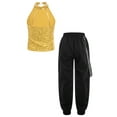 thumbnail image 2 of inlzdz Girls Sparkle Hip Hop Jazz Dance Clothing Set Street Dance Costume Cheerleading Fancy Outfits Gold 8, 2 of 5