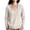 White, variant on Lightweight Waffle Knit Hooded for Women, V Neck Long Sleeve Pocket Curved Hem Loose Ladies Tunic for Daily Casual Vacation