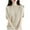 Beige, variant on Women's Stylish & Comfortable Knitted rib Wool Sweater - Spring Fall Winter First-Line Ready to Wear Seamless Knit Crewneck Half Sleeve Top