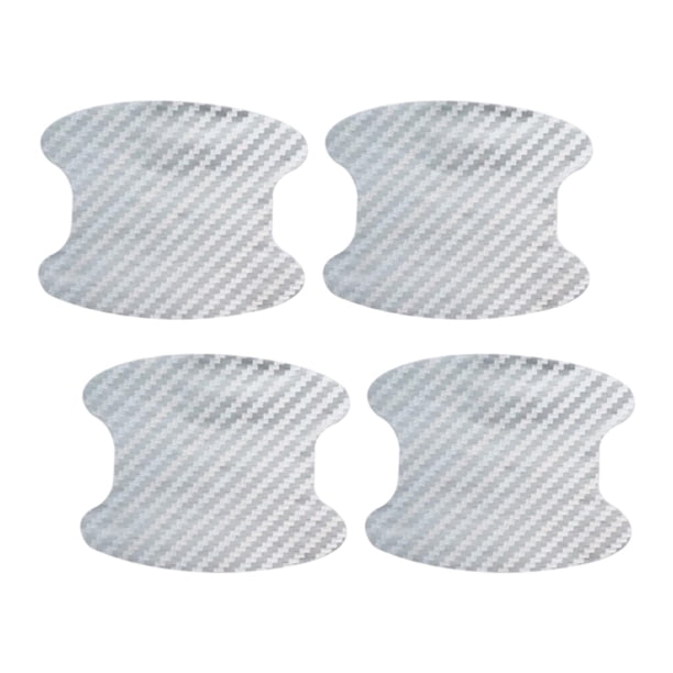4 Piezas Protectora de Manija, de Fibra de Carbono, Pintura, para Protección de Manillares, Universal, para Puerta de Coche, - Plata Plata 4PCS