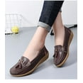 thumbnail image 5 of YAZI Women Slip On Leather Comfort Rubber Sole Flats Shoes, 5 of 5