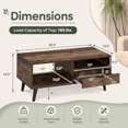 thumbnail image 5 of Rectangle Coffee Table with Drawer & Storage Shelf, Modern Center Table for Living Room,Walnut, 5 of 8