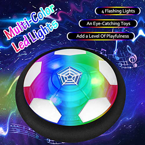 Blue NEWYANG Hover Soccer Ball Set Rechargeable Air Power Soccer with 2 Goals Hovering Soccer Ball with LED Lights Foam Bumper and an Inflatable Soccer Indoor Outdoor Game Toys for Boys Girls Toddlers