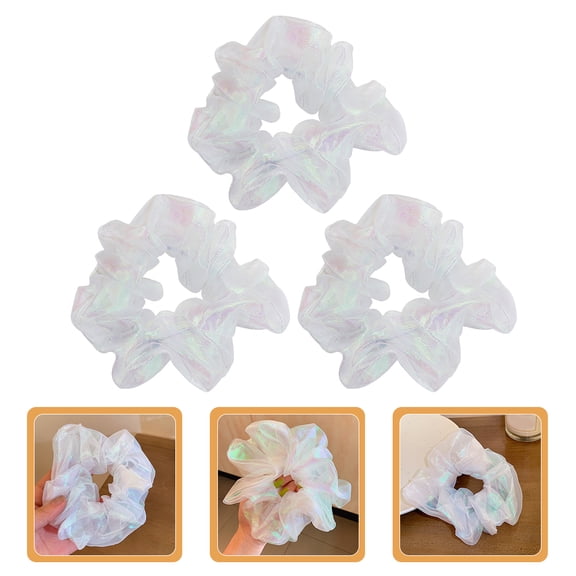 Luxshiny 3Pcs Mermaid Style Hair Scrunchies Lightweight Ponytail Holder for Daily Wear